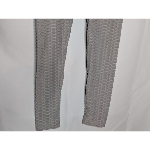 Womans Gray High Waisted TikTok Honeycomb Butt Lift Leggings Size Small - Picture 4 of 7